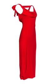 Current Boutique-Valentino - Red Gown w/ Asymmetrical Neckline Sz S