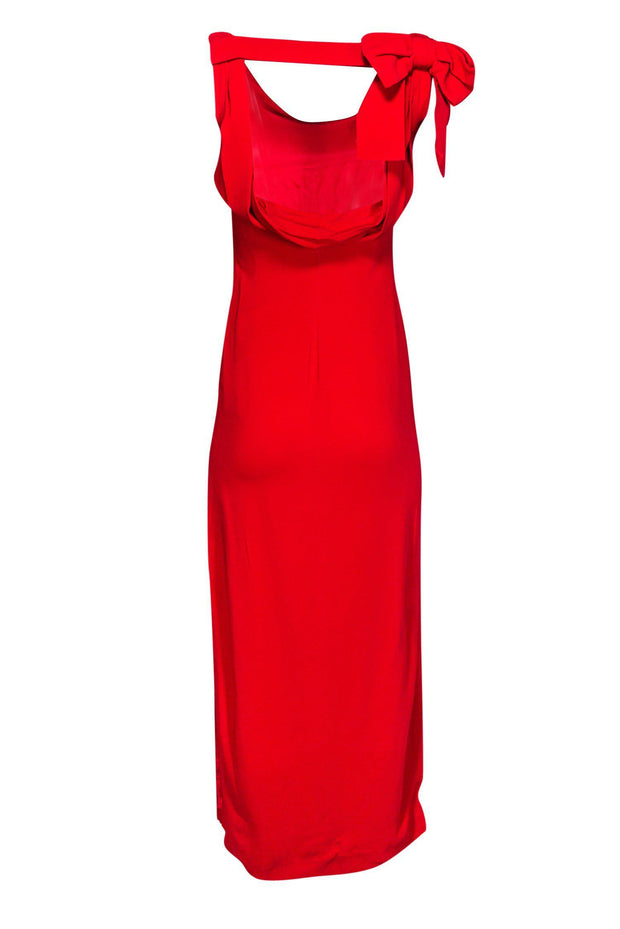Current Boutique-Valentino - Red Gown w/ Asymmetrical Neckline Sz S