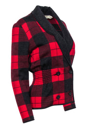 Current Boutique-Valentino - Red Plaid Cropped Jacket Sz 6