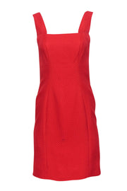 Current Boutique-Valentino - Red Woven Texture Sheath Dress Sz 4