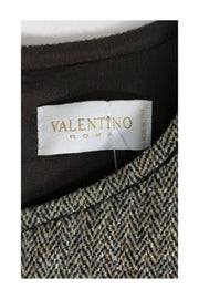 Current Boutique-Valentino Roma - Brown Herringbone Dress Sz 2