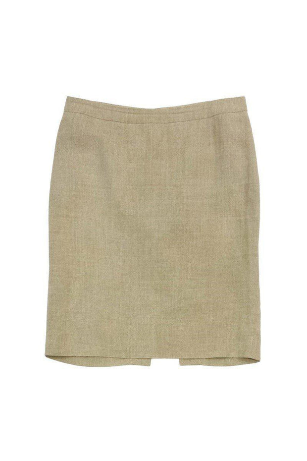 Current Boutique-Valentino - Tan Linen Pencil Skirt Sz 10