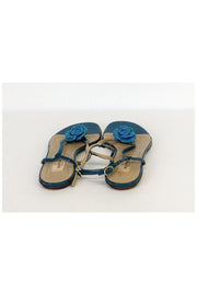 Current Boutique-Valentino - Teal Floral Sandals Sz 9.5