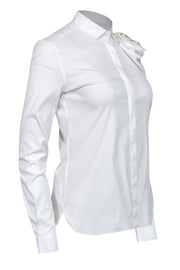 Current Boutique-Valentino - White Button-Up Blouse w/ Rosette Sz 4