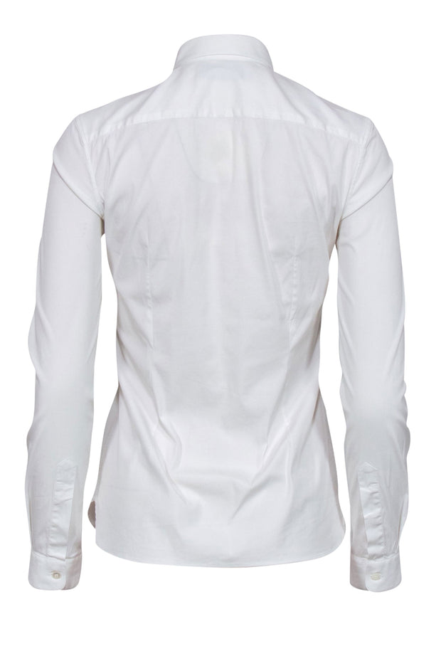 Current Boutique-Valentino - White Button-Up Blouse w/ Rosette Sz 4