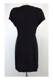 Current Boutique-Vena Cava - Black & Teal Digital Print Silk Dress Sz 2
