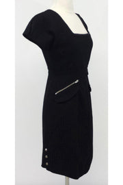 Current Boutique-Vena Cava - Black Wool Cap Sleeve Sheath Dress Sz 8