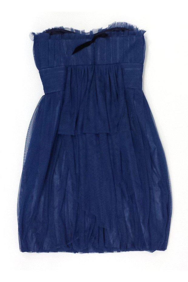 Current Boutique-Vera Wang - Blue Strapless Tulle Dress Sz 12