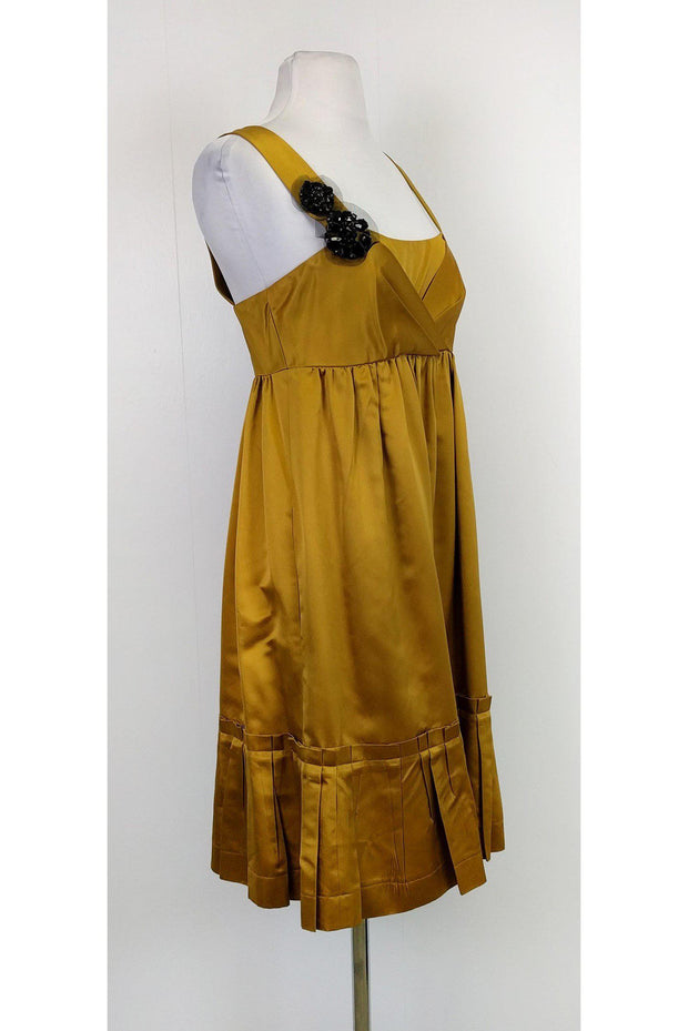 Current Boutique-Vera Wang Lavender Label - Gold Empire Waist Dress Sz 6