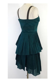 Current Boutique-Vera Wang Lavender Label - Green Cotton Pleated Dress Sz 0