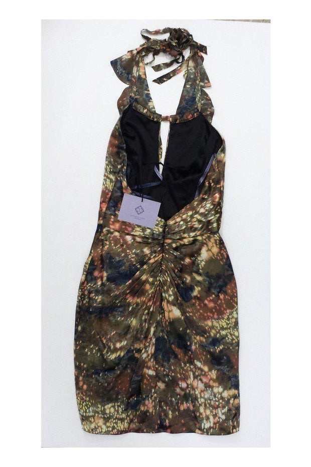 Current Boutique-Vera Wang Lavender Label - Multicolor Print Silk Halter Dress Sz 0