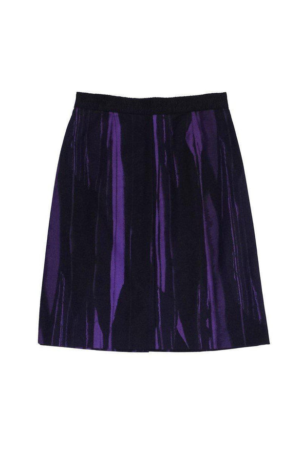 Current Boutique-Vera Wang Lavender Label - Purple & Black Cotton Blend Pencil Skirt Sz 2