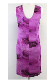 Current Boutique-Vera Wang - Magenta Silk Gathered Sleeveless Dress Sz 8
