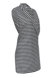 Current Boutique-Veronica Beard - Black & White Striped Blazer-Style Mini Dress Sz 6