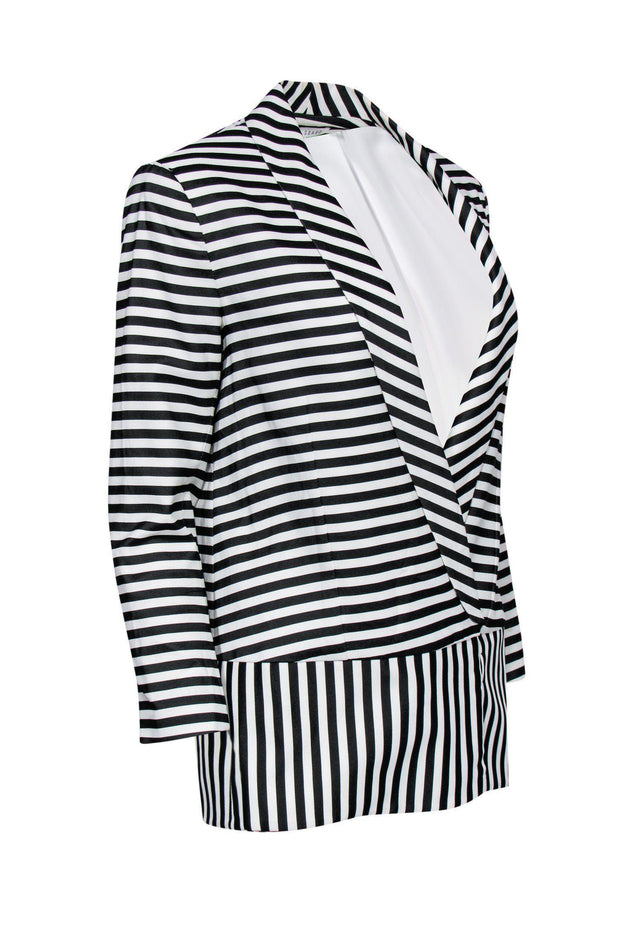 Current Boutique-Veronica Beard - Black & White Striped Blazer Sz 4