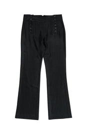 Current Boutique-Veronica Beard - Black Wide-Leg Pants w/ Buttons Sz 4