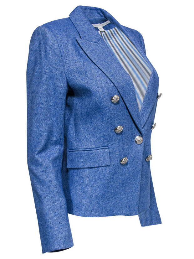Current Boutique-Veronica Beard - Blue Chambray Blazer w/ Silver Buttons Sz 6