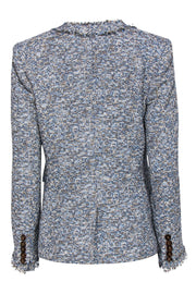 Current Boutique-Veronica Beard - Blue & Cream "Cedric" Marbled Tweed Blazer Sz 8