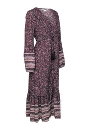 Current Boutique-Veronica Beard – Deep Purple & Brown Maxi w/ Floral Print Dress Sz XL