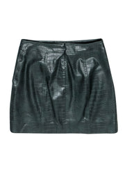 Current Boutique-Veronica Beard - Emerald Faux Alligator Skin A-Line Miniskirt Sz 0