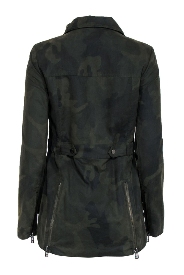 Current Boutique-Veronica Beard - Green Camo Utility Jacket w/ Funnel Collar Sz 2