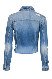 Current Boutique-Veronica Beard - Medium Wash Cropped Denim Jacket Sz S
