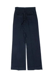 Current Boutique-Veronica Beard - Navy Pinstriped Wide-Leg Pants w/ Lacing Sz 6