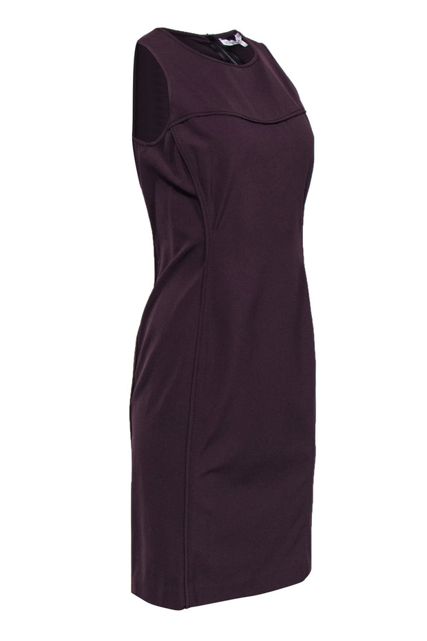 Current Boutique-Veronica Beard - Plum Fitted Sheath Dress w/ Trim Sz 8