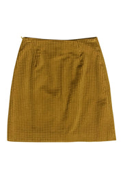Current Boutique-Versace Jeans Couture - Mustard Textured A-Line Skirt w/ Front Slit Sz 4