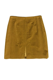 Current Boutique-Versace Jeans Couture - Mustard Textured A-Line Skirt w/ Front Slit Sz 4