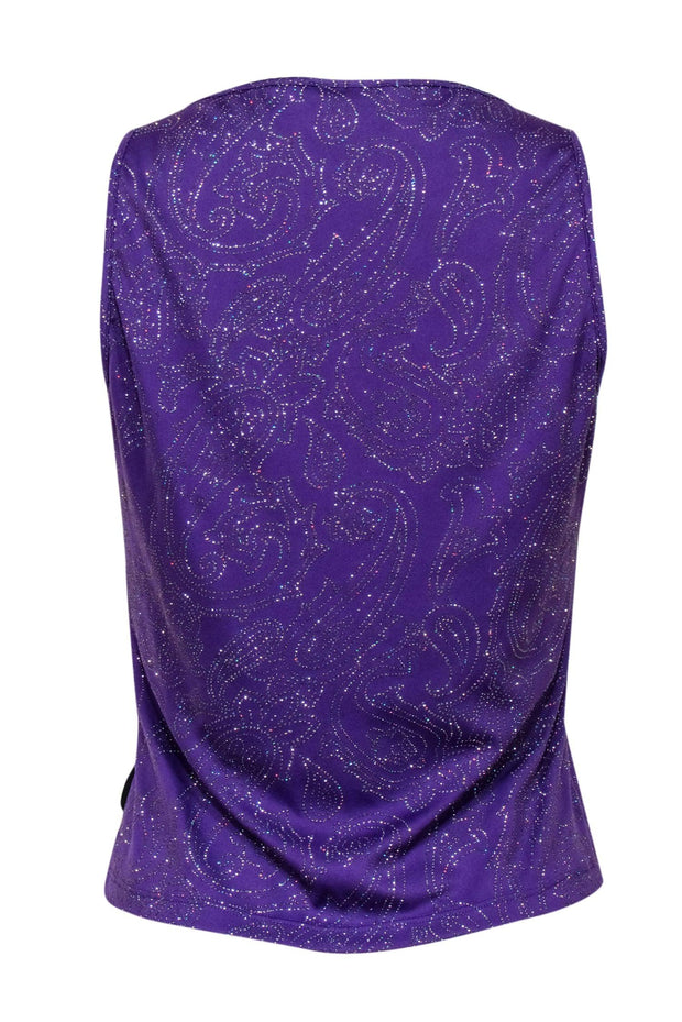 Current Boutique-Versace Jeans Couture - Purple Embellished Sparkling Tank Sz M