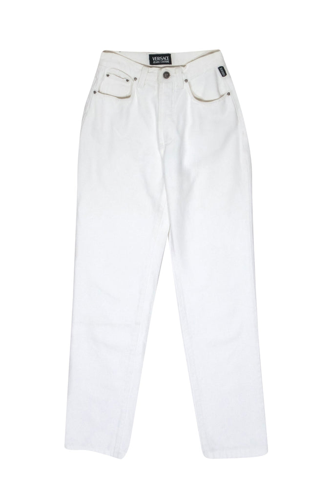 Vintage Versace Jeans Couture offers White Denim High Rise Jeans