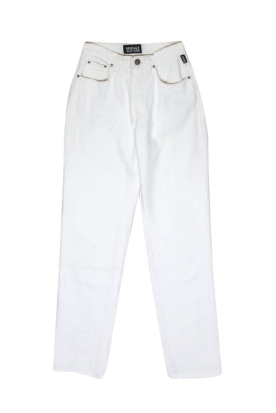 Current Boutique-Versace Jeans Couture - White High Rise Denim Skinny Jeans Sz XS