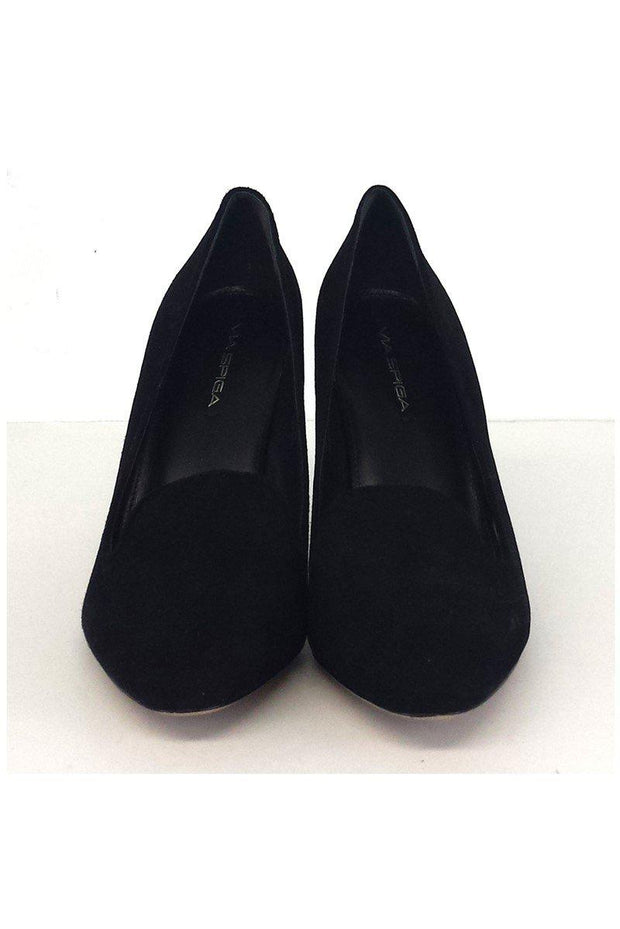 Current Boutique-Via Spiga - Black Suede Loafer-Style Heels Sz 9.5