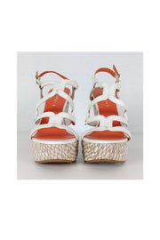 Current Boutique-Via Spiga - White Leather Platform Sandals Sz 8