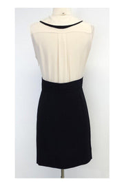 Current Boutique-Victoria Victoria Beckham - Cream & Black Silk Dress Sz 6