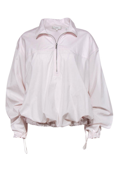 Current Boutique-Vince - Baby Pink Cotton Quarter Zip-Up Sweatshirt Sz L