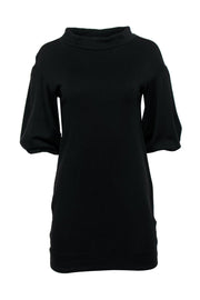 Current Boutique-Vince - Black Boat Neck Shift Dress w/ Puffed Sleeves Sz XS