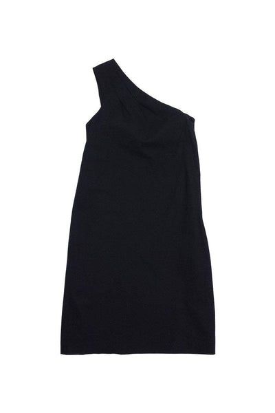 Current Boutique-Vince - Black Cotton One Shoulder Dress Sz XS