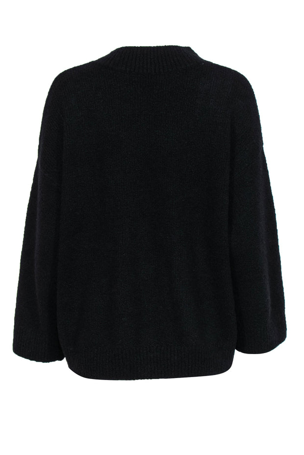Current Boutique-Vince - Black Funnel Neck Wool Blend Sweater Sz S