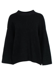 Current Boutique-Vince - Black Funnel Neck Wool Blend Sweater Sz S