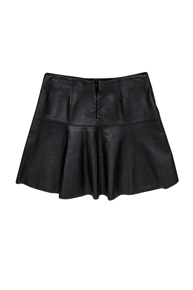 Current Boutique-Vince - Black Leather A-Line Skirt Sz 8