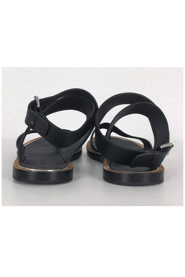 Current Boutique-Vince - Black Leather Ankle Strap Sandals Sz 6