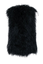 Current Boutique-Vince - Black Leather & Fur Vest Sz M