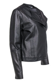 Current Boutique-Vince - Black Leather Snakeskin Jacket Sz L