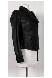 Current Boutique-Vince - Black Leather Zip Jacket Sz XS