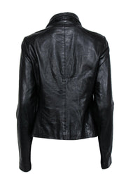 Current Boutique-Vince - Black Leather Zip-Up Moto Jacket Sz L