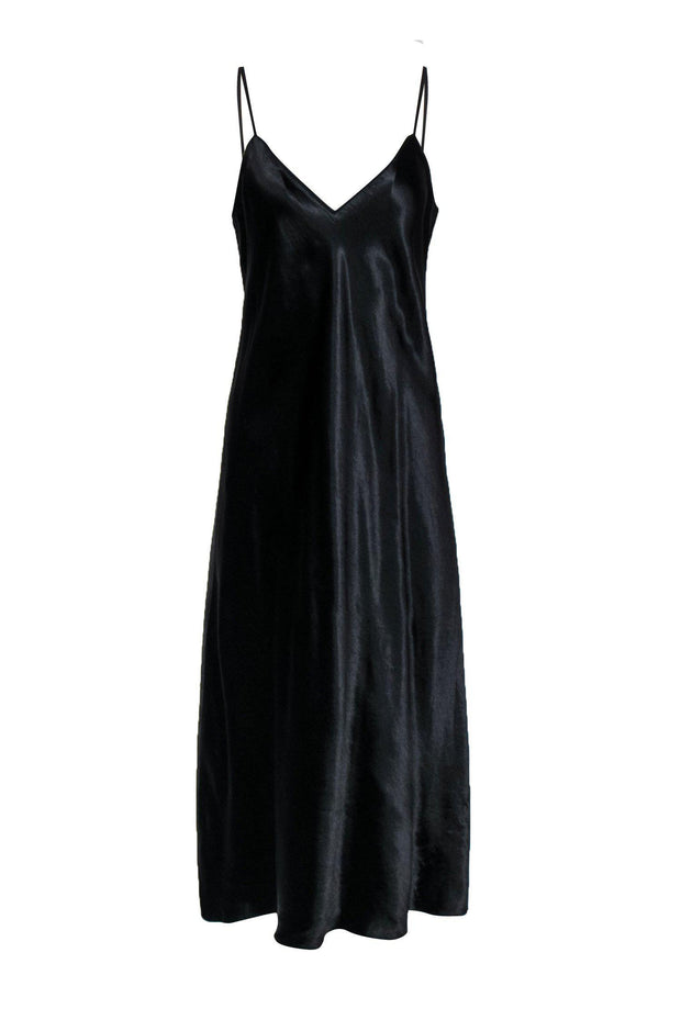 Current Boutique-Vince - Black Satin Maxi Slip Dress Sz L