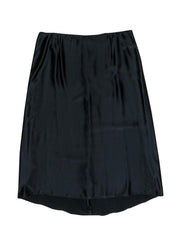 Current Boutique-Vince - Black Silk Midi Skirt Sz 16