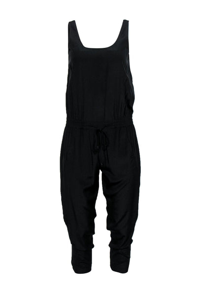 Current Boutique-Vince - Black Sleeveless Drawstring Waist Jumpsuit Sz 4